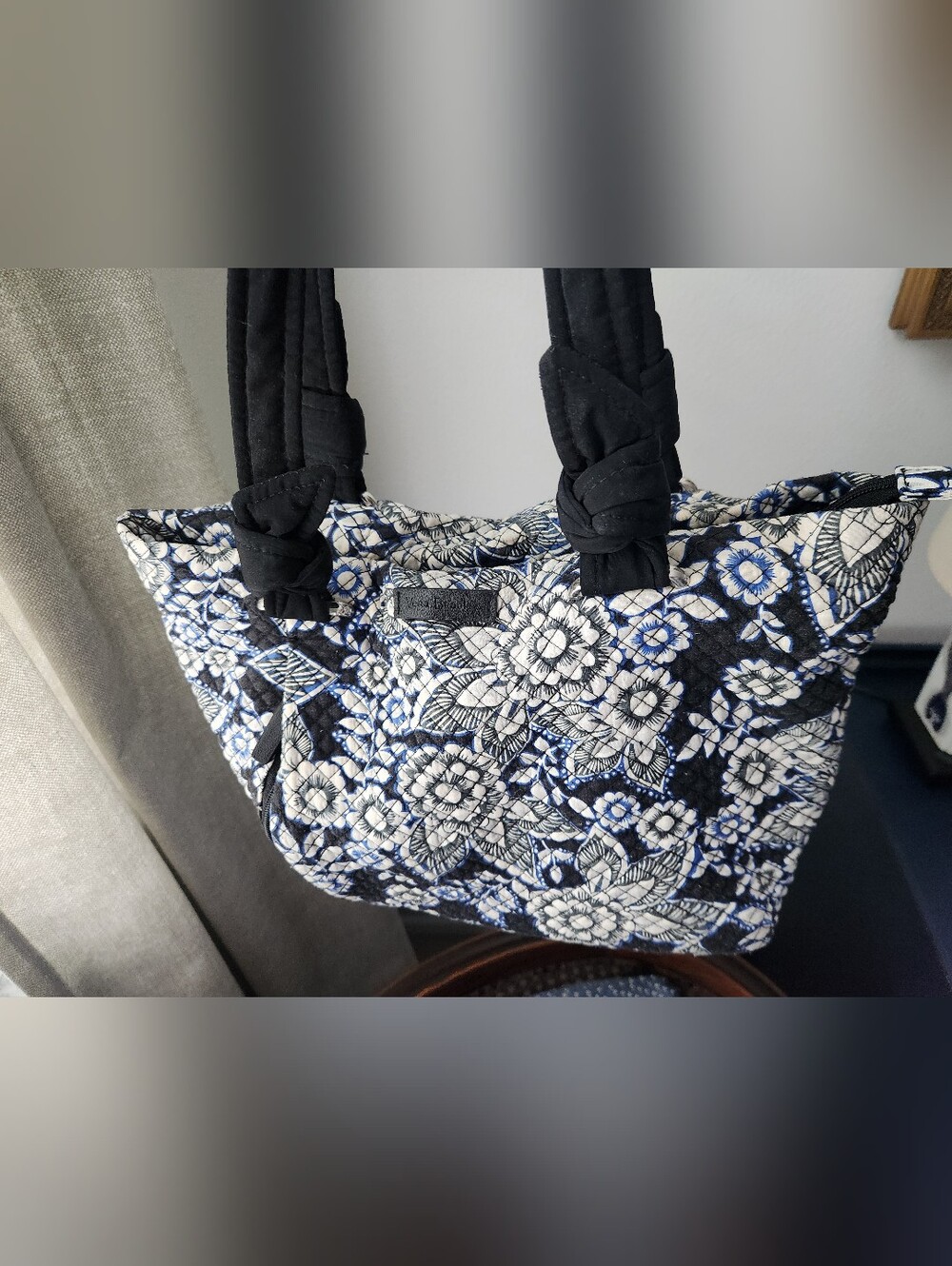 Vera Bradley Snow Lotus Tote Bag with Knotted Handles - Retired Pattern
